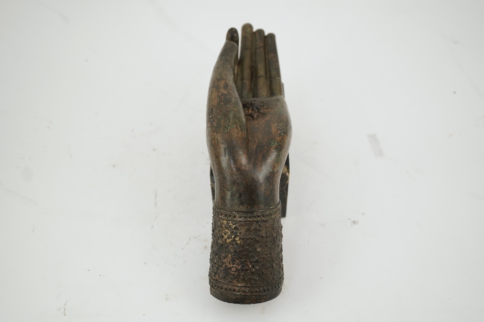 A Thai bronze Buddha's hand, 17th/18th century